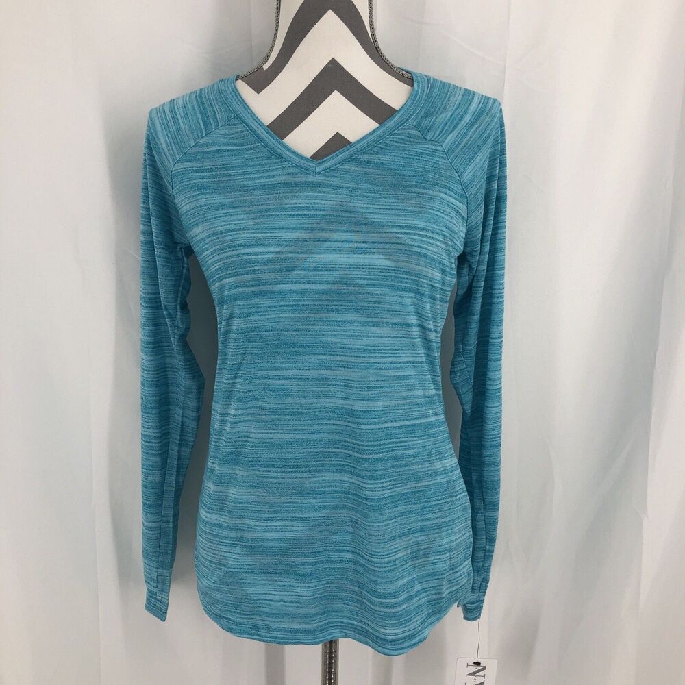 New York Laundry Women's Athleisure Long-Sleeve Top  Small Blue - Comfortable